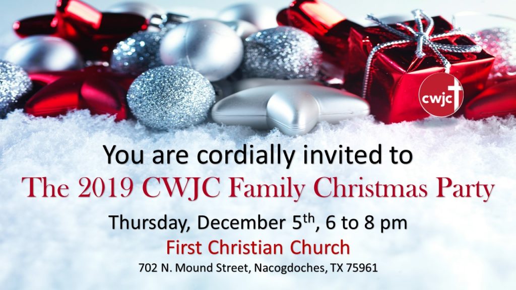 Christmas Invitation to the 2019 CWJC Family Christmas Party